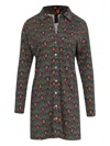 Lygia & Nanny Meline Floral-print Long Shirt In Gray