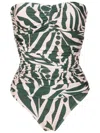 Lygia & Nanny Melissa Graphic-print Strapless One-piece In Green