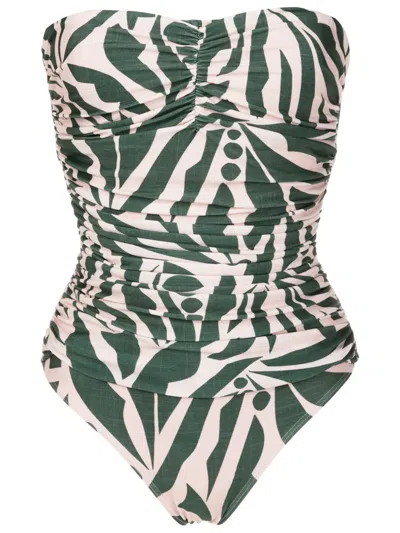 Lygia & Nanny Melissa Graphic-print Strapless One-piece In Green
