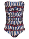 Lygia & Nanny Melissa Striped Ruched Swimsuit In Blue