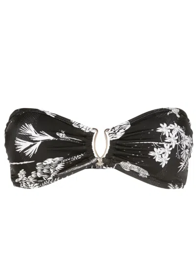 Lygia & Nanny Mika Graphic-print Strapless Bikini In Black