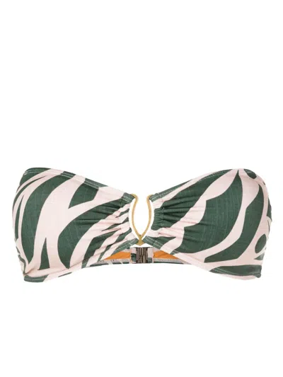 Lygia & Nanny Mika Abstract-print Strapless Bikini In Green