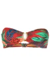 Lygia & Nanny Mika Botanical-print Bikini Top In Red
