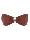 Lygia & Nanny Mika Ring-detail Bandeau Bikini Top In Brown