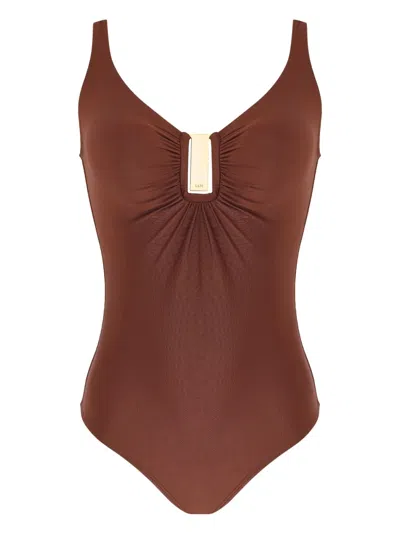 Lygia & Nanny Mirassol Low-back Swimsuit In Brown