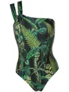 Lygia & Nanny Miusha Leaf-print Swimsuit In Green