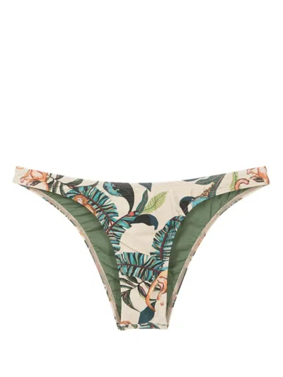 Lygia & Nanny Nikita Graphic-print Bikini Bottoms In Neutrals