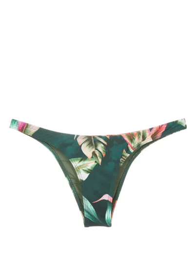 Lygia & Nanny Nikita Leaf-print Bikini Bottoms In Green