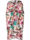 Lygia & Nanny Orixá Botanical-print Wrap Skirt In Multicolour