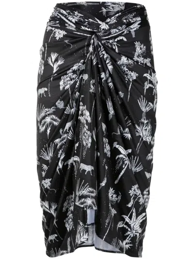 Lygia & Nanny Orixá Pareo Midi Skirt In Black