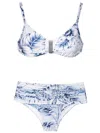 Lygia & Nanny Palm-tree Print Bikini In Blue