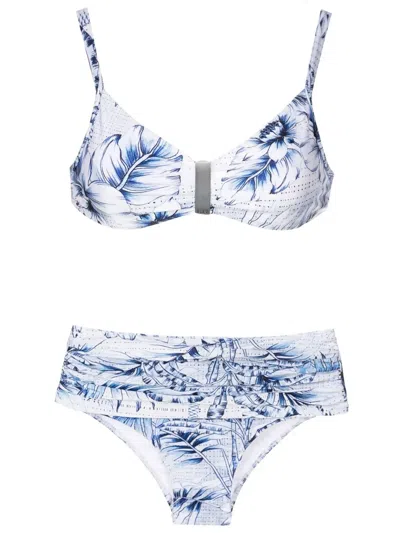 Lygia & Nanny Palm-tree Print Bikini In Blue