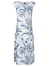 Lygia & Nanny Palm-tree Print Midi Dress In Blue