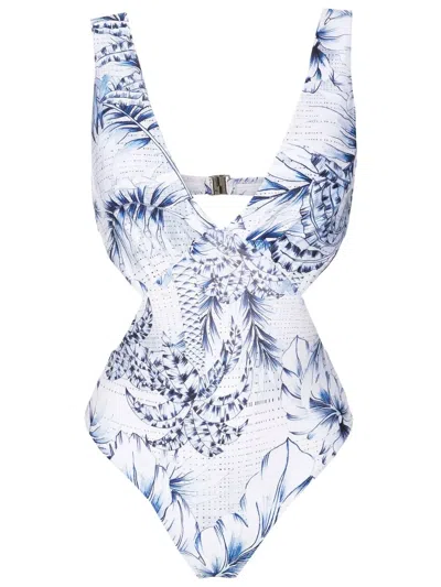 Lygia & Nanny Palm-tree Print Swimsuit In Blue
