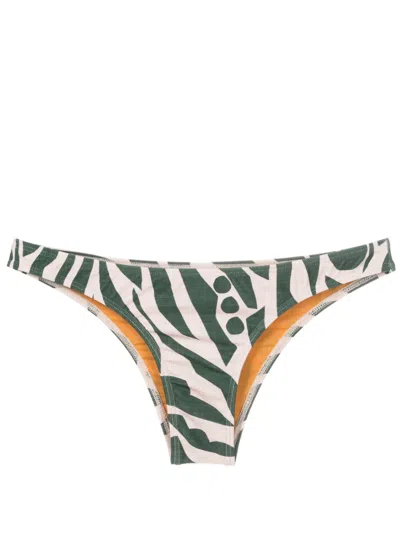 Lygia & Nanny Poipu Graphic-print Bikini Bottom In Green