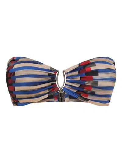Lygia & Nanny Printed Bikini Top In Blue