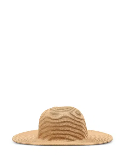 Lygia & Nanny Raffia Plaque Hat In Brown