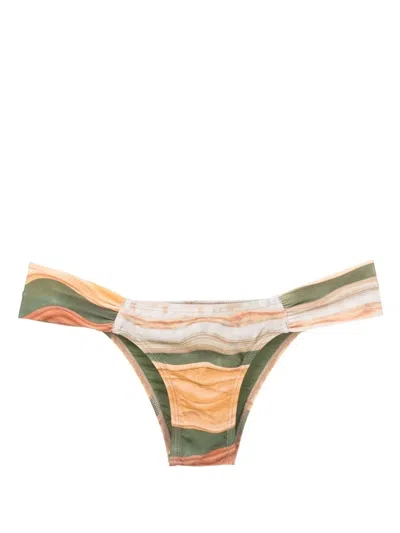 Lygia & Nanny Ritz Draped Bikini Bottom In Brown