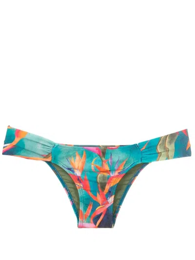 Lygia & Nanny Ritz Gathered-detail Bikini Bottoms In Blue