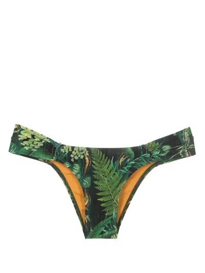 Lygia & Nanny Ritz Leaf-print Bikini Bottoms In Green