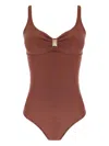 Lygia & Nanny Roberta Clasp-detail Swimsuit In Brown