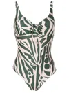 Lygia & Nanny Rosa Abstract-print One-piece In Green
