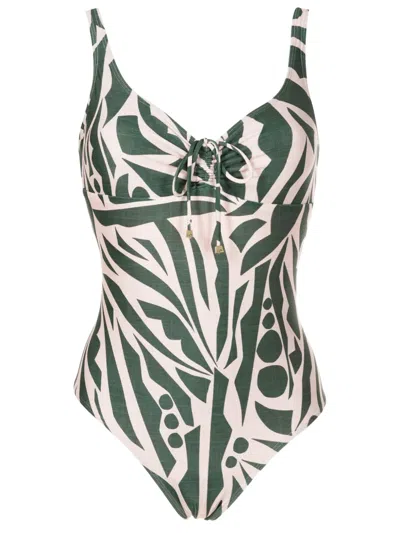 Lygia & Nanny Rosa Abstract-print One-piece In Green
