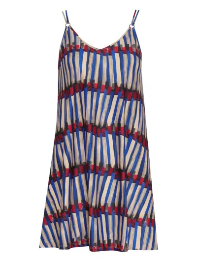 Lygia & Nanny Sardenha Striped Mini Dress In Blue