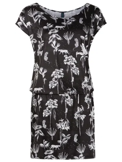 Lygia & Nanny Shiva Botanical-print Minidress In Black