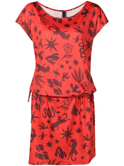 Lygia & Nanny Shiva Estampado T-shirt Dress In Brown