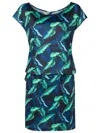 Lygia & Nanny Shiva Leaf-print Minidress In Blue