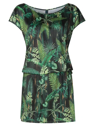 Lygia & Nanny Shiva Leaf-print Minidress In Green