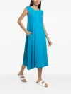 Lygia & Nanny Side-pockets Midi Dress In Blue