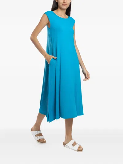 Lygia & Nanny Side-pockets Midi Dress In Blue
