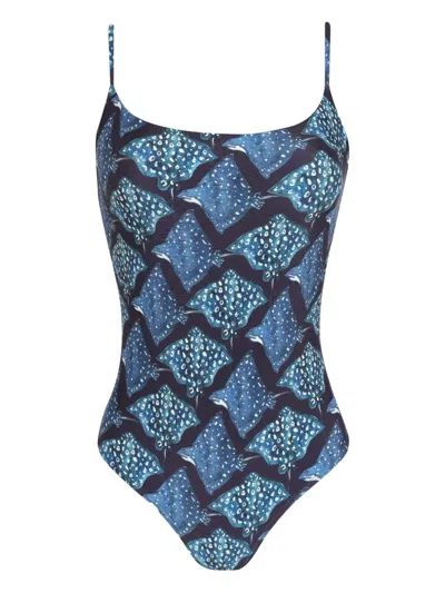 Lygia & Nanny Stingray-print Swimsuit In Blue