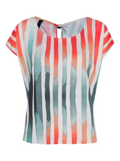Lygia & Nanny Striped Tie-neck Top In Multi