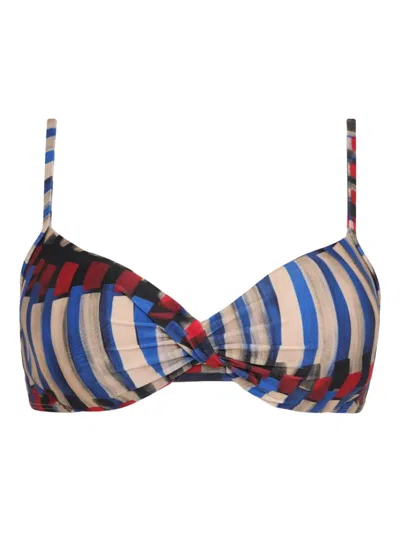 Lygia & Nanny Striped Twisted Bikini Top In Multi