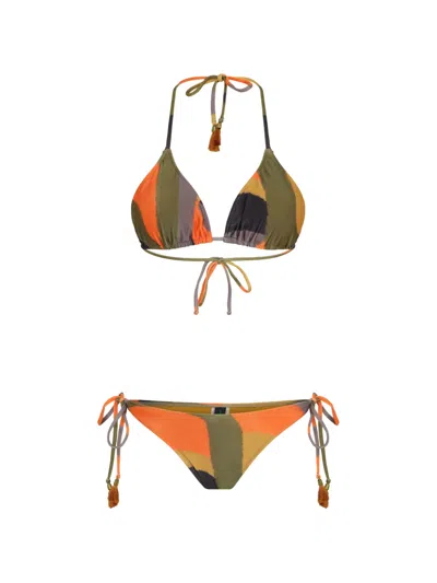 Lygia & Nanny Tassel Tie Swimsuit In Orange