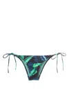 Lygia & Nanny Thai Leaf-print Bikini Bottoms In Blue