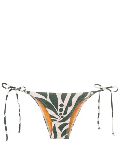 Lygia & Nanny Thai Low-rise Bikini Bottom In Green