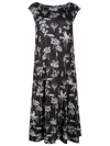Lygia & Nanny Tie Botanical-print Midi Dress In Black