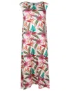 Lygia & Nanny Tie Botanical-print Midi Dress In Multicolour