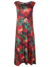 Lygia & Nanny Tie Botanical-print Midi Dress In Red