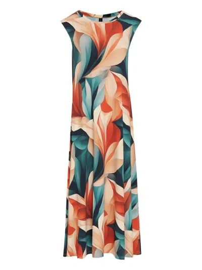 Lygia & Nanny Tiê Floral-print Sleeveless Midi Dress In Multi