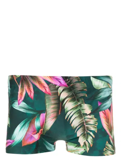 Lygia & Nanny Tijuca Botanical-print Swimming Trunks In Green