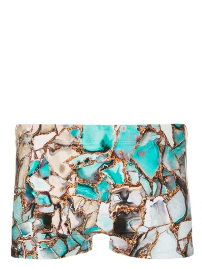 Lygia & Nanny Tijuca Graphic-print Swimming Trunks In Blue