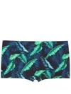 Lygia & Nanny Tijuca Leaf-print Swimming Trunks In Blue