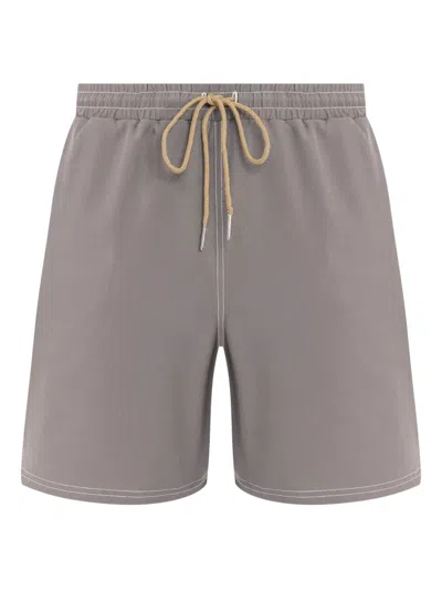 Lygia & Nanny Tony Drawstring-detailed Swim Shorts In Brown