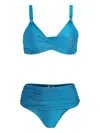 Lygia & Nanny Triangle-top Clasp-fastening Bikini In Blue