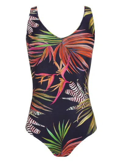 Lygia & Nanny Tropical-print Swimsuit In Gray
